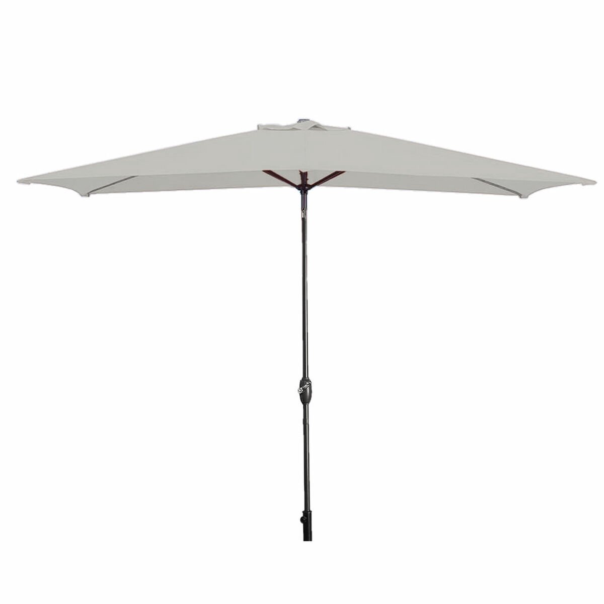 Marbueno Parasol Staal 8 Spaken 200x300 cm Polyester Wit Tuin, Zwembad, Terras