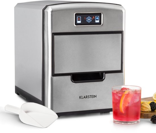 Klarstein Kleine IJsblokjesmachine, 2,1 liter ijsblokjesmaker, ijsblokjesmachine voor 12 kg ijsblokjes in 3 maten, snelle mini-ijsblokjesmachine, ijsblokjesmaker met eenvoudige reiniging