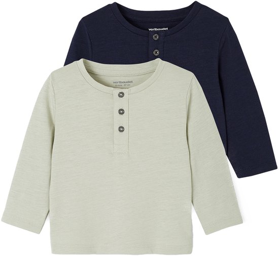 Vertbaudet Lot 2 tunische Basics baby's longsleeve shirts