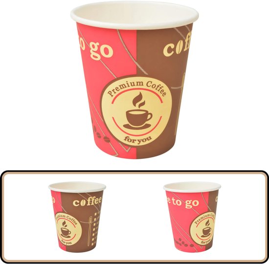 100 Stuks Kartonnen Koffiebekers 240 Ml – Wit, Met Houten Roerstaafjes, Voor Warme En Koude Dranken