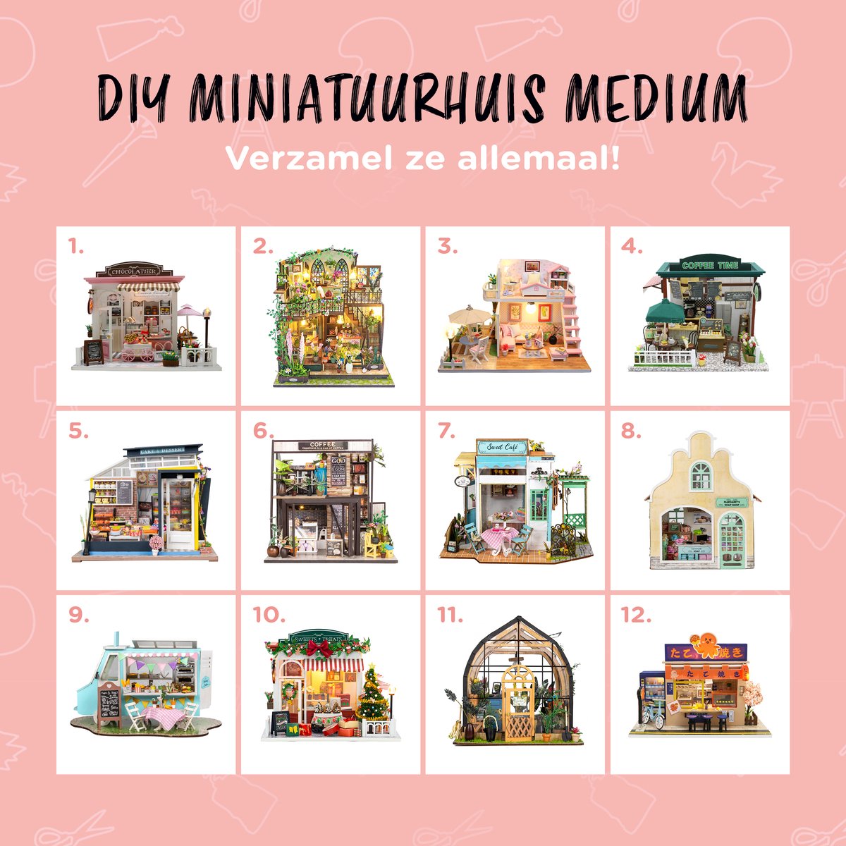 Modelbouwpakket Chocolatier - Volwassenen & Kinderen - DIY - Hobby - Knutselen - Poppenhuis - Doll House - Crafts&Co — afbeelding 7