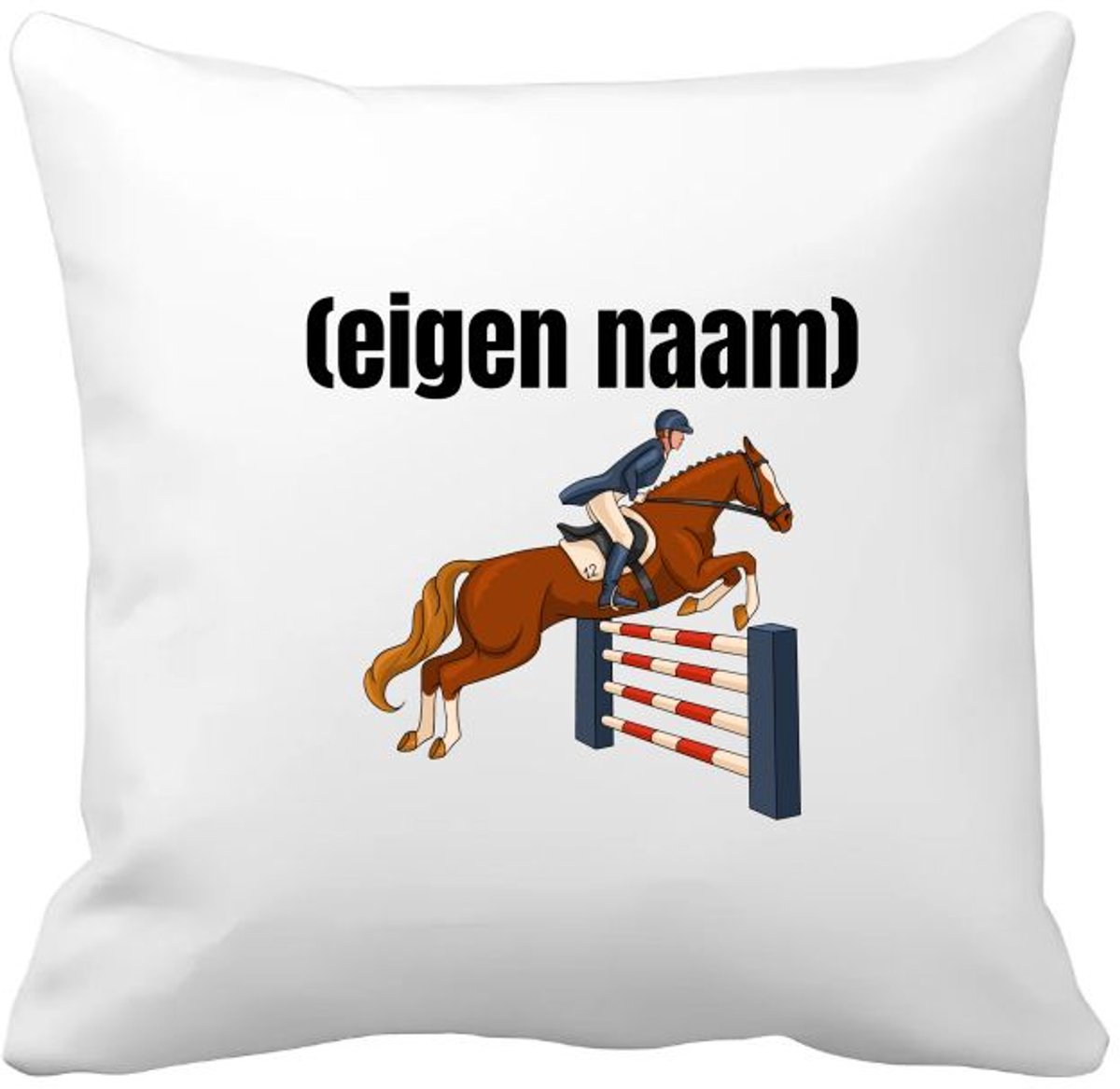 Akyol paardrijden met eigen naam Kussen hoes - Paarden - paarden liefhebbers - iemand die houdt van paarden - verjaardag - cadeau - kado - 40 bij 40 cm Multicolor