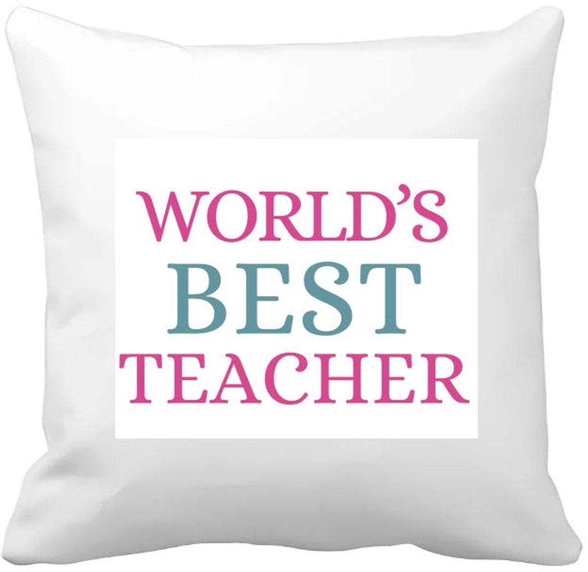 Akyol world's best teacher Kussen hoes - Juf - beste juf - school - verjaardagscadeau - afscheidscadeau - kado - 40 bij 40 cm Multicolor