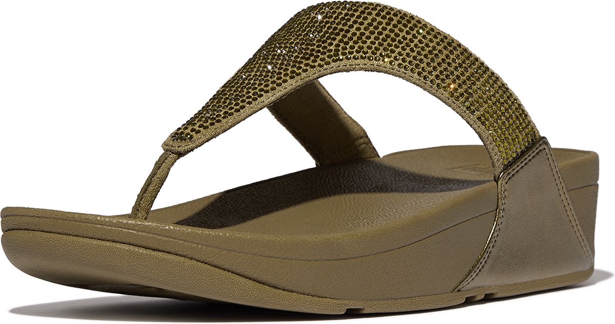FitFlop Damen Flip Flops Lulu Toepost-Hotfix EC5 Metallic Camo-Green-41