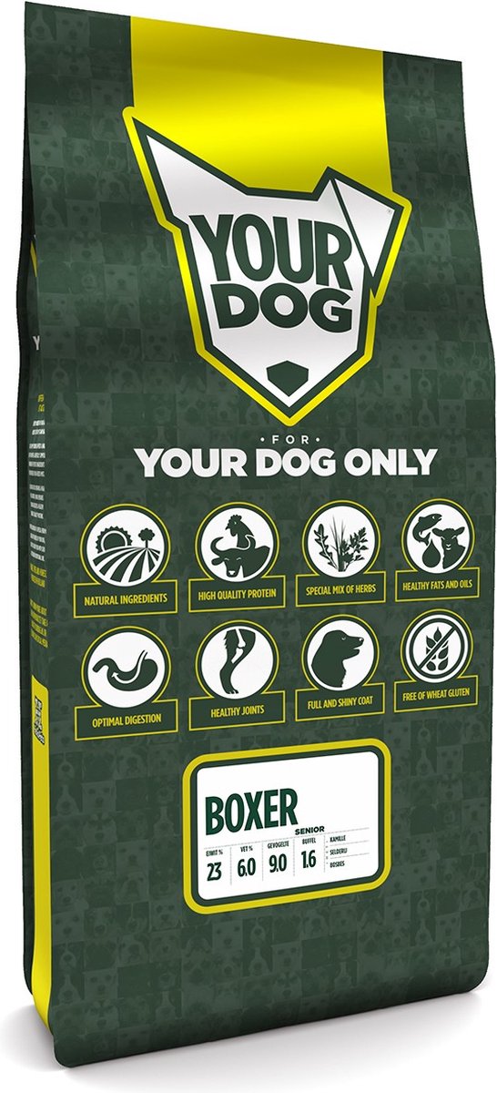 Yourdog Boxer Rasspecifiek Senior Hondenvoer 12kg | Hondenbrokken