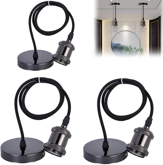 Seruno Metalen lampophanging E27 met kabel, E27 retro Seruno Metalen lampophanging E27 met kabel, E27 retro