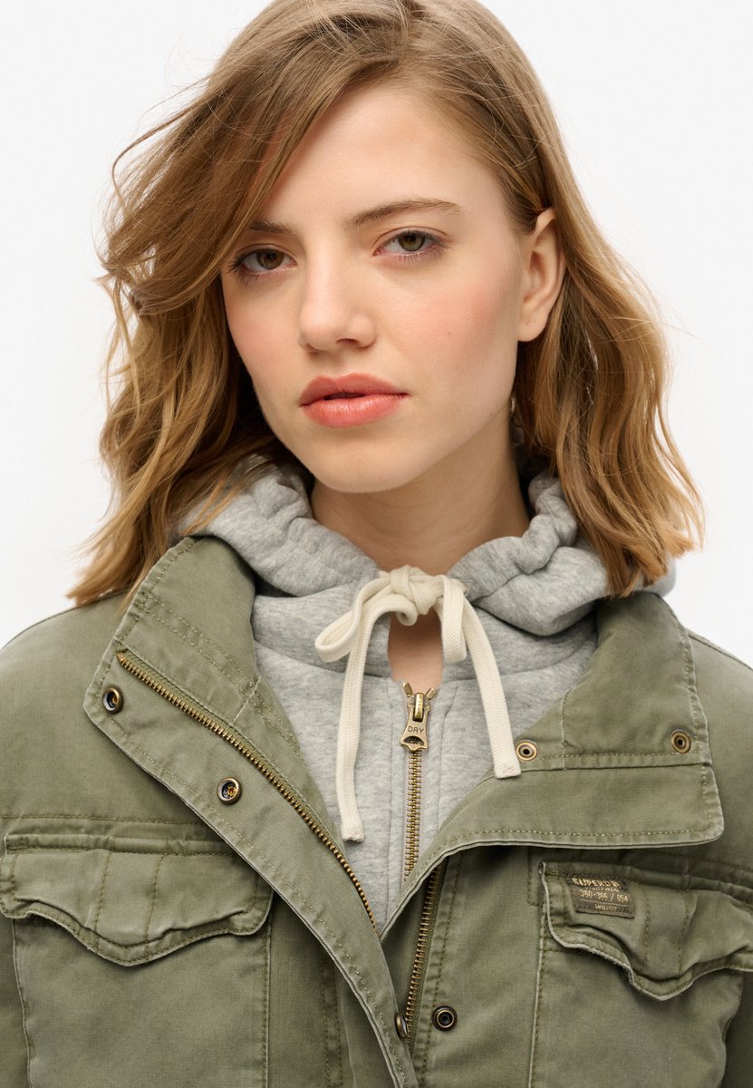 Superdry Military jas van jersey met capuchon Dames Buitenjassen Groen