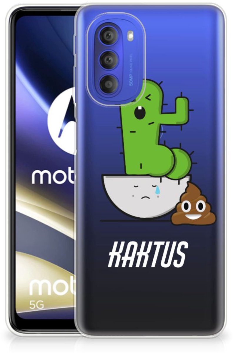 Motorola Moto G51 5G Telefoonhoesje met Naam Cactus Poo