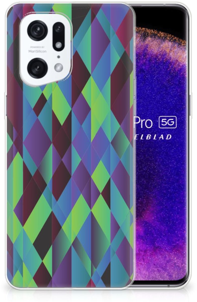 OPPO Find X5 Pro TPU Hoesje Abstract Green Blue