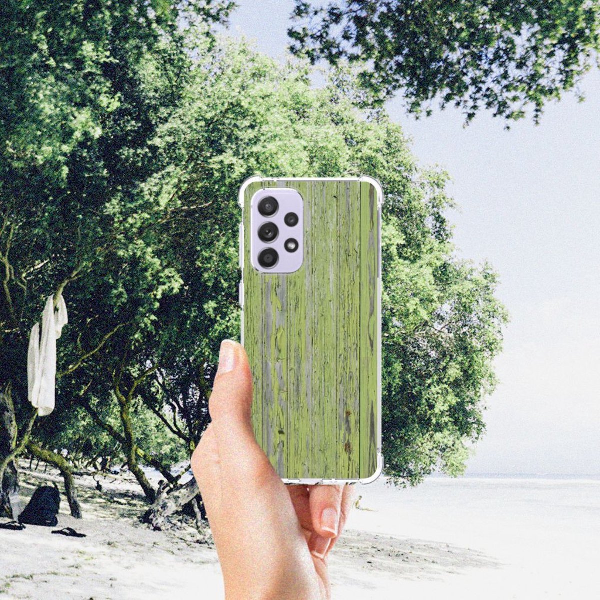 Samsung Galaxy A33 Stevig Telefoonhoesje Green Wood