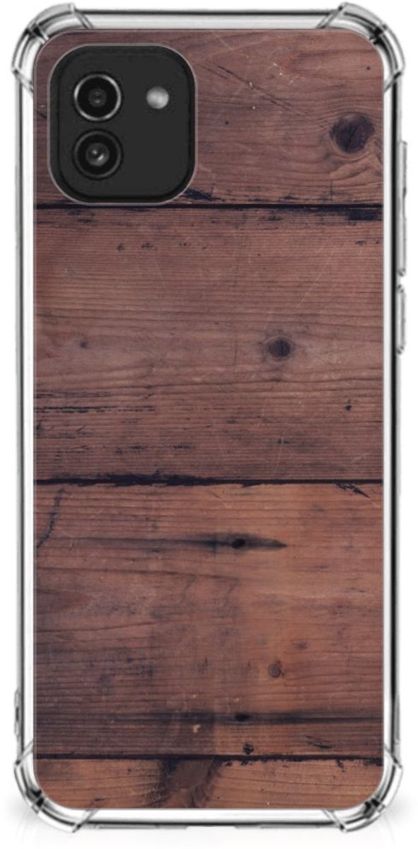 Samsung Galaxy A03 Stevig Telefoonhoesje Old Wood