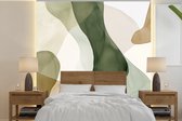 Behang - Fotobehang Japandi - Abstract - Groen - Breedte 280 cm x hoogte 280 cm