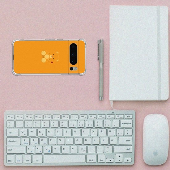 Coque en silicone TPU Google Pixel 8 Pro Coque de téléphone avec bord transparent Bébé Ours