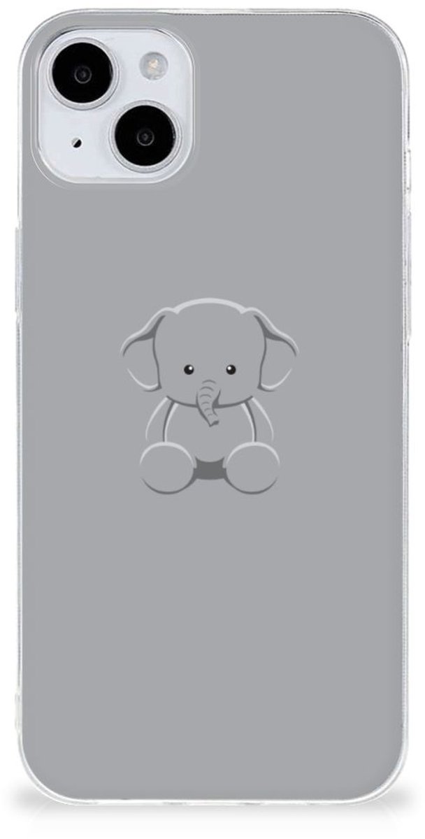 iPhone 15 Telefoonhoesje met Naam Grijs Baby Olifant