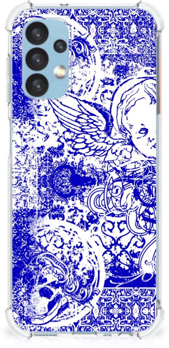 Extreme Case Samsung Galaxy A13 (4G) Angel Skull Blauw