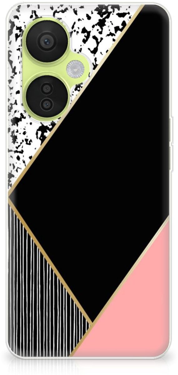 OnePlus Nord CE 3 Lite TPU Hoesje Zwart Roze Vormen