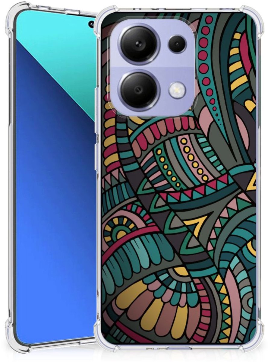 Xiaomi Redmi Note 13 4G Doorzichtige Silicone Hoesje Aztec