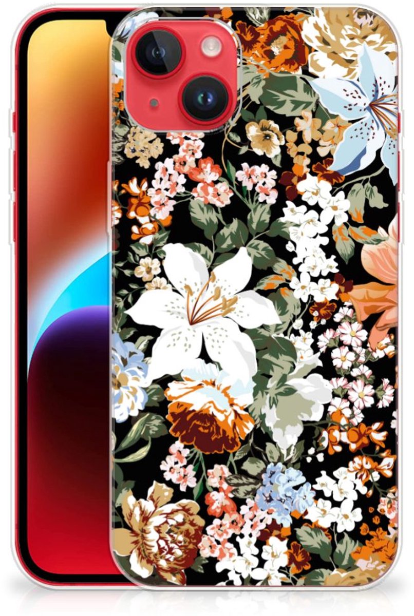 TPU Hoesje voor TPU Case voor iPhone 14 Plus Dark Flowers