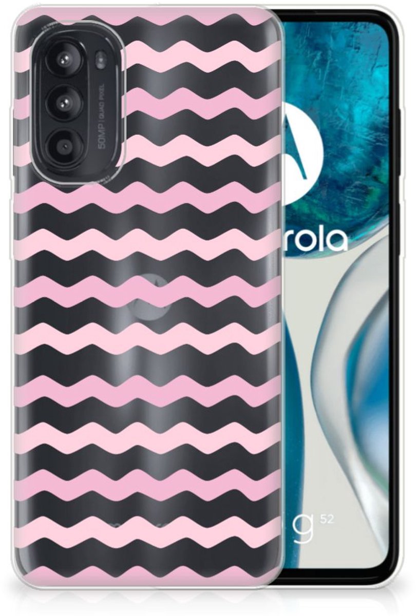 Motorola Moto G52/G82 TPU bumper Waves Roze