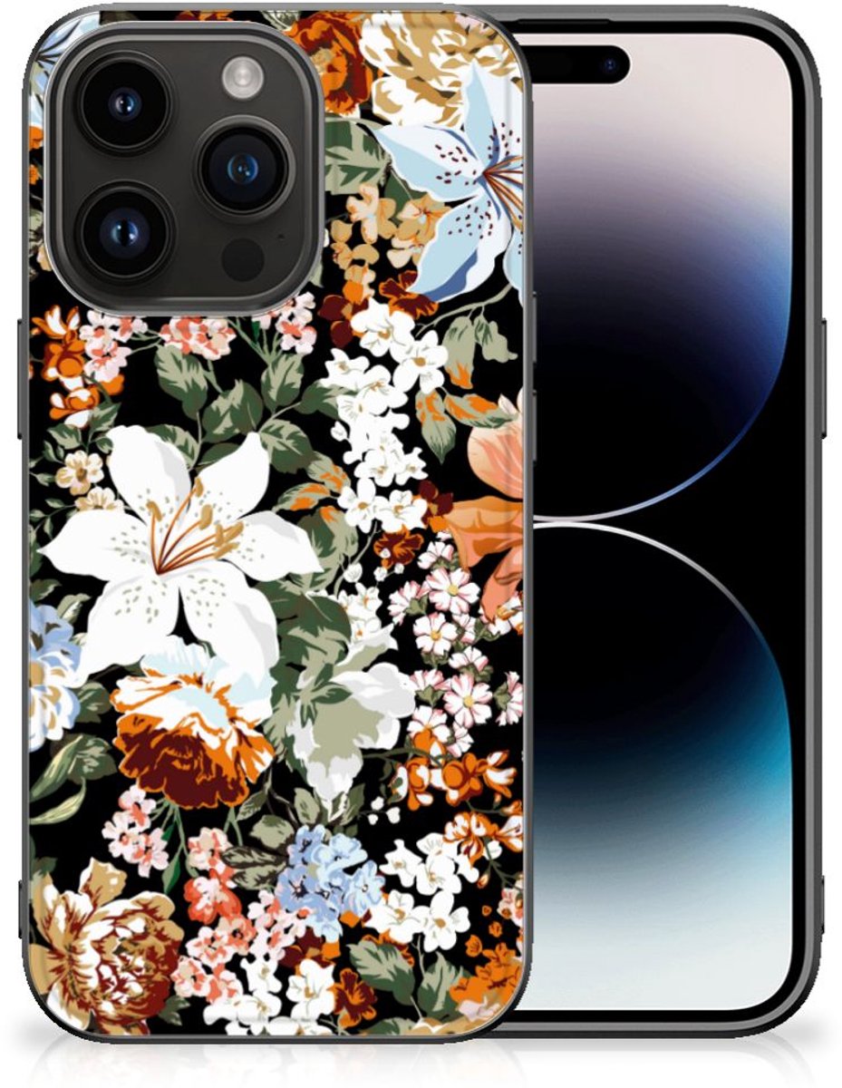 Bloemen Hoesje voor iPhone 15 Pro Dark Flowers