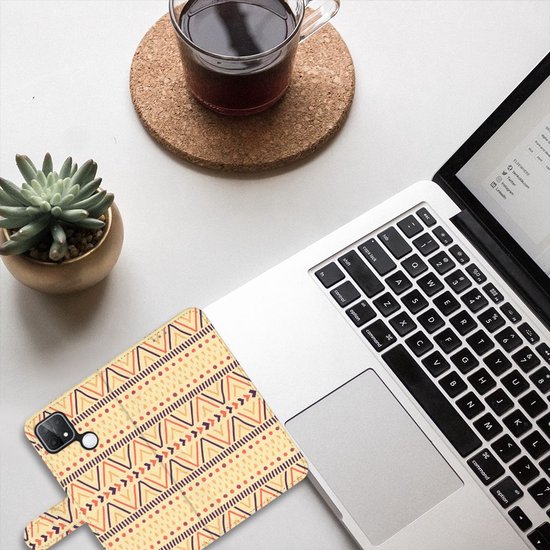 Etui portefeuille OPPO A15 Etui pour téléphone portable Aztec Yellow