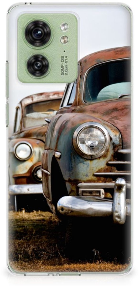 Motorola Edge 40 Siliconen Hoesje met foto Vintage Auto