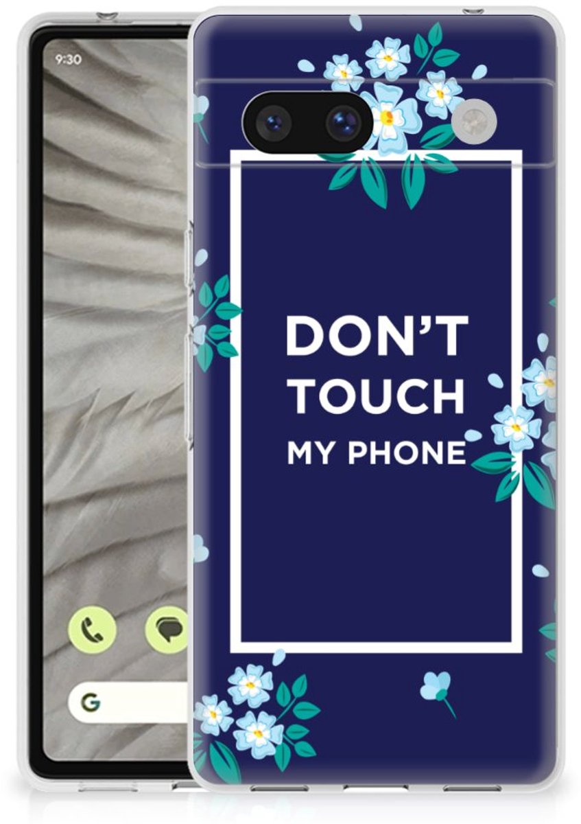 Google Pixel 7A Silicone-hoesje Flowers Blue DTMP