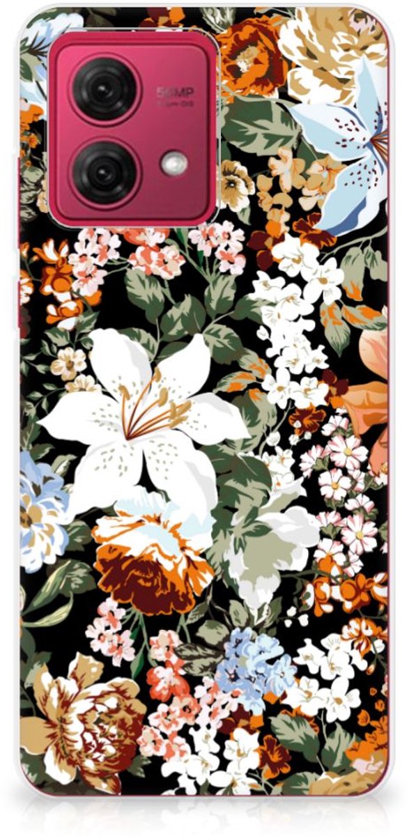 TPU Case voor Motorola Moto G84 Dark Flowers