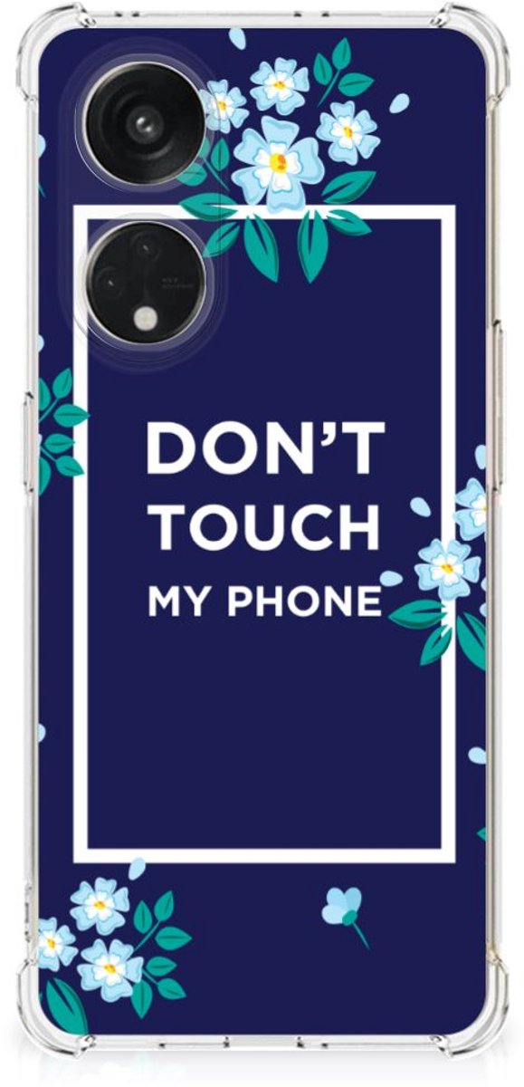 OPPO A98 Anti Shock Case Flowers Blue DTMP