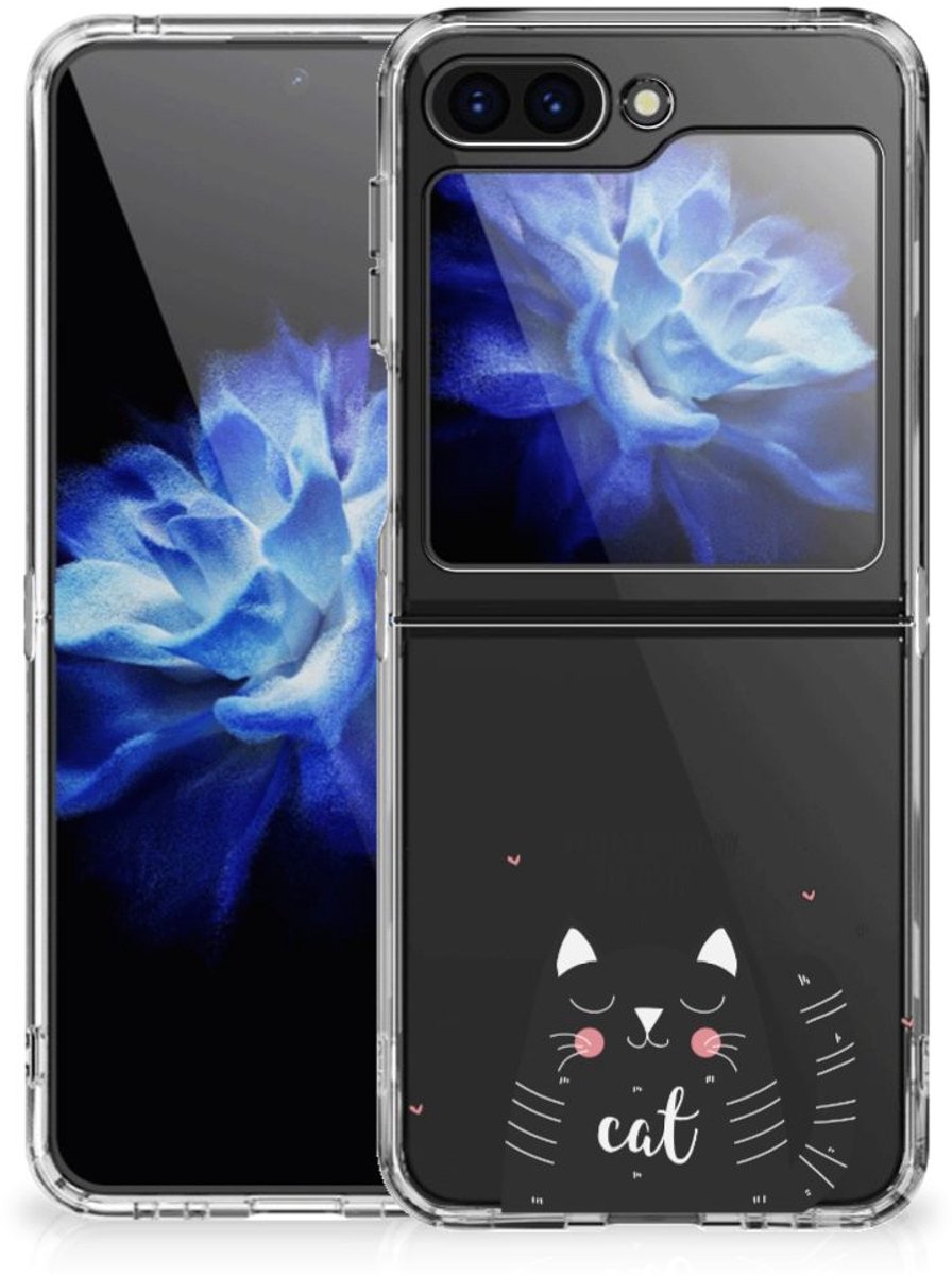 Samsung Galaxy Z Flip 5 Telefoonhoesje met Naam Cat Good Day