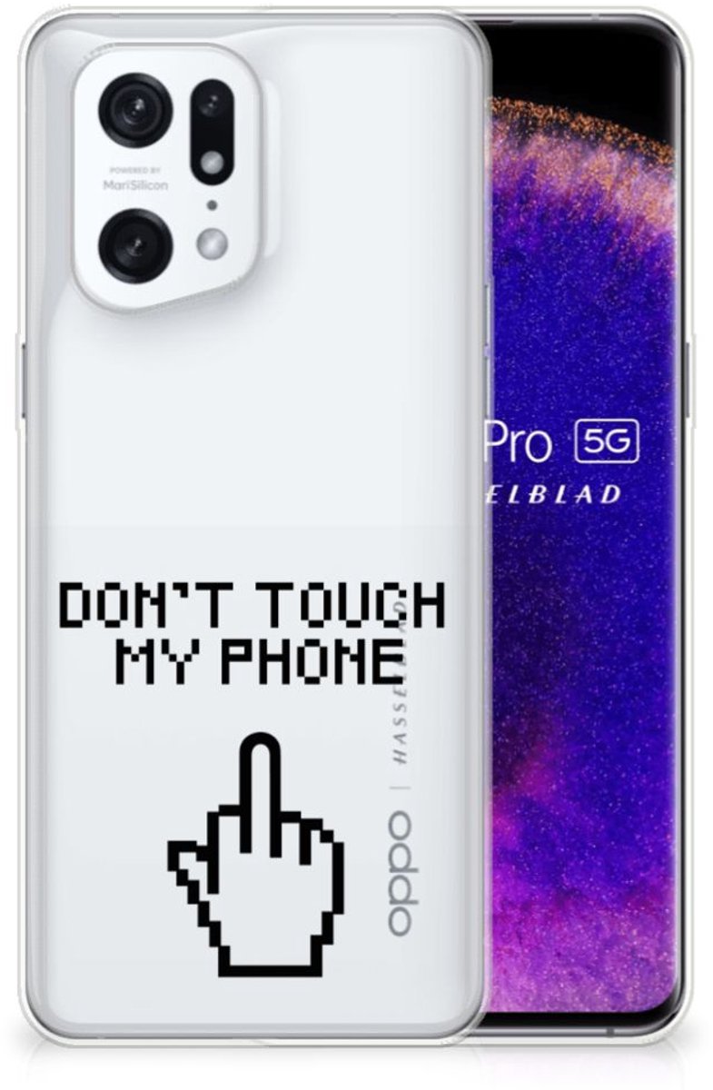 OPPO Find X5 Pro Silicone-hoesje Finger Don't Touch My Phone