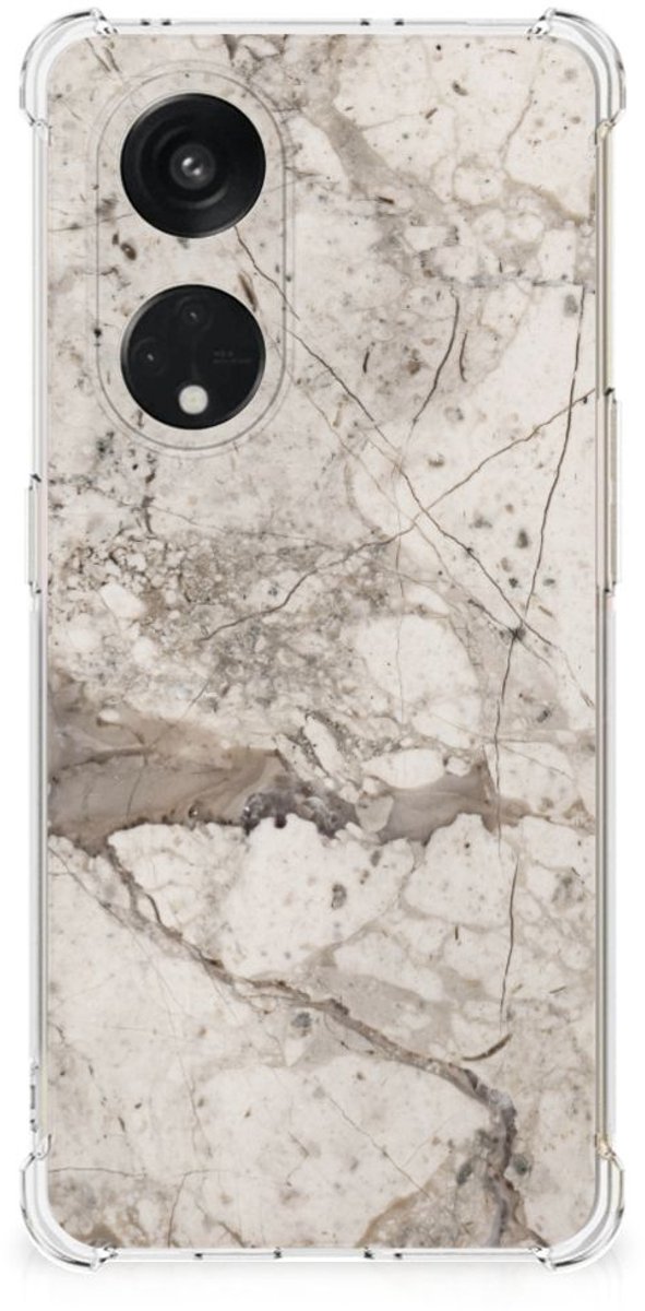 OPPO Reno8 T 5G Anti-Shock Hoesje Marmer Beige