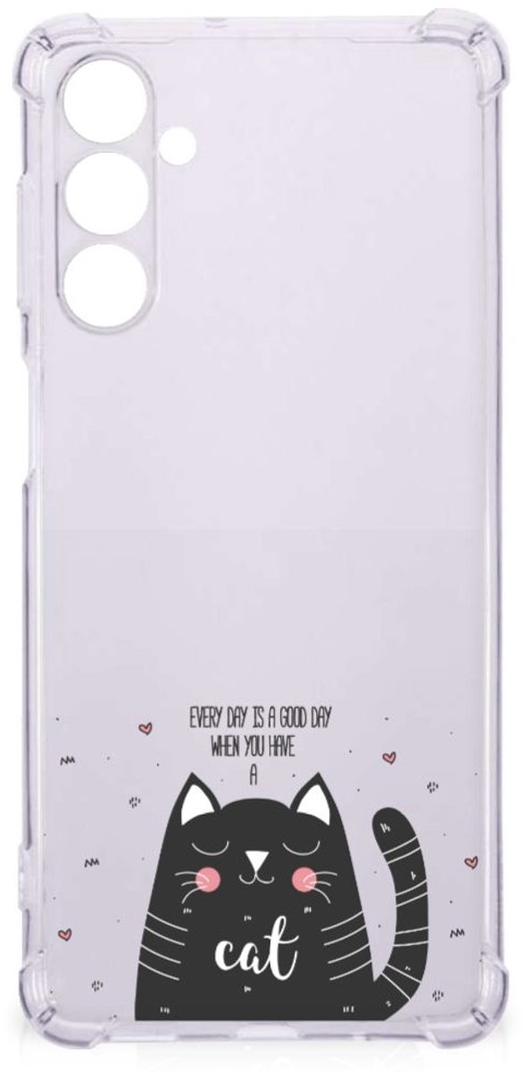 Samsung Galaxy M54 Stevig Bumper Hoesje Cat Good Day