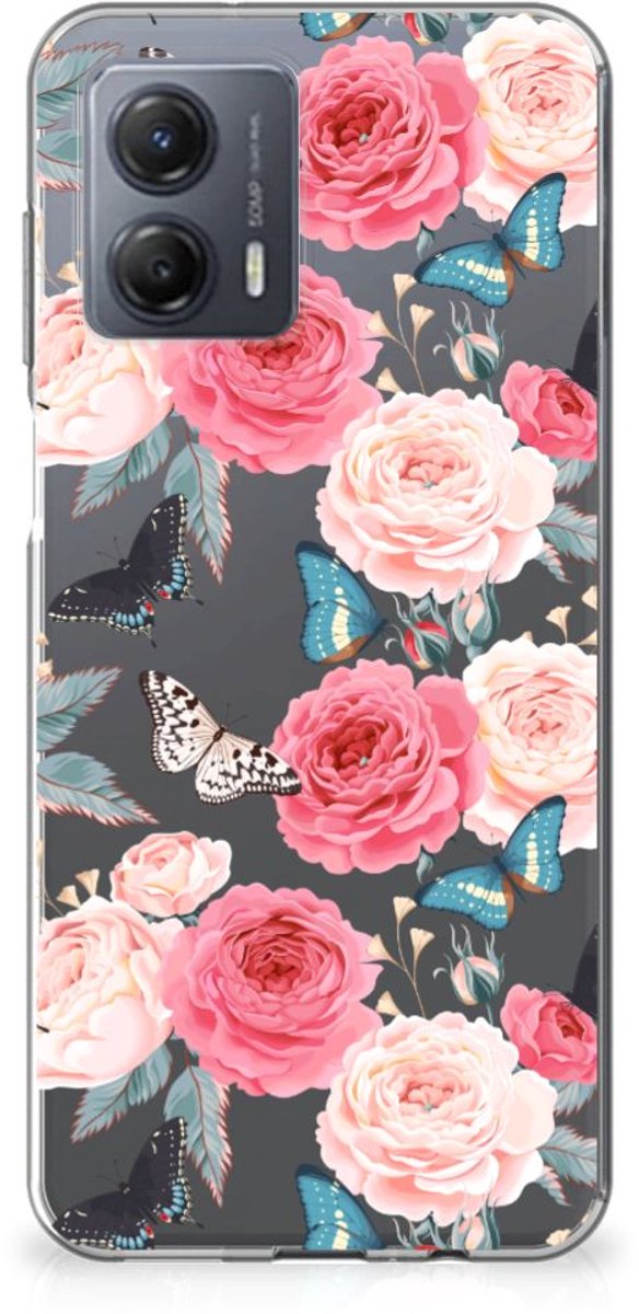 Motorola Moto G53 TPU Case Butterfly Roses