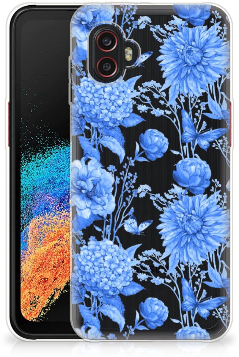 TPU Case voor Samsung Galaxy Xcover 6 Pro Flowers Blue