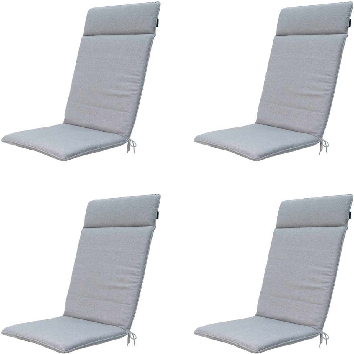 Madison - Tuinstoelkussen Hoge Rug Napels grey - Ca. 120x50 cm - Set van 4