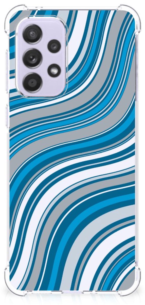 Samsung Galaxy A33 Doorzichtige Silicone Hoesje Waves Blue