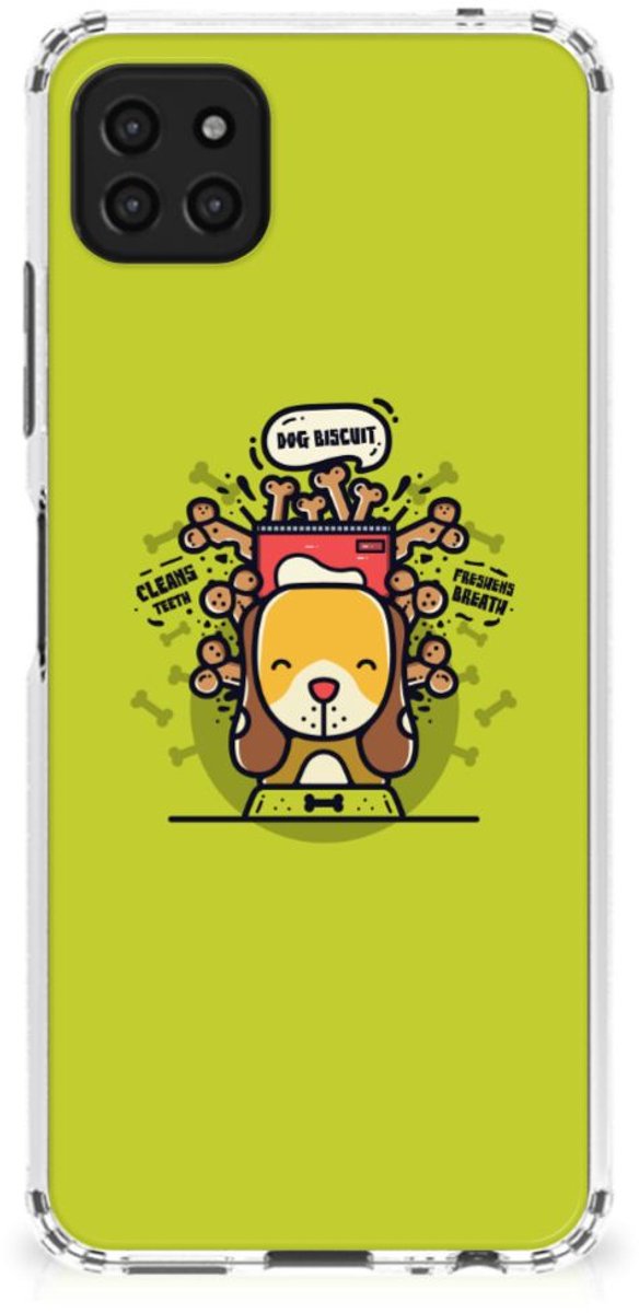 Back Cover voor Samsung Galaxy A22 5G Stevig Bumper Hoesje Doggy Biscuit