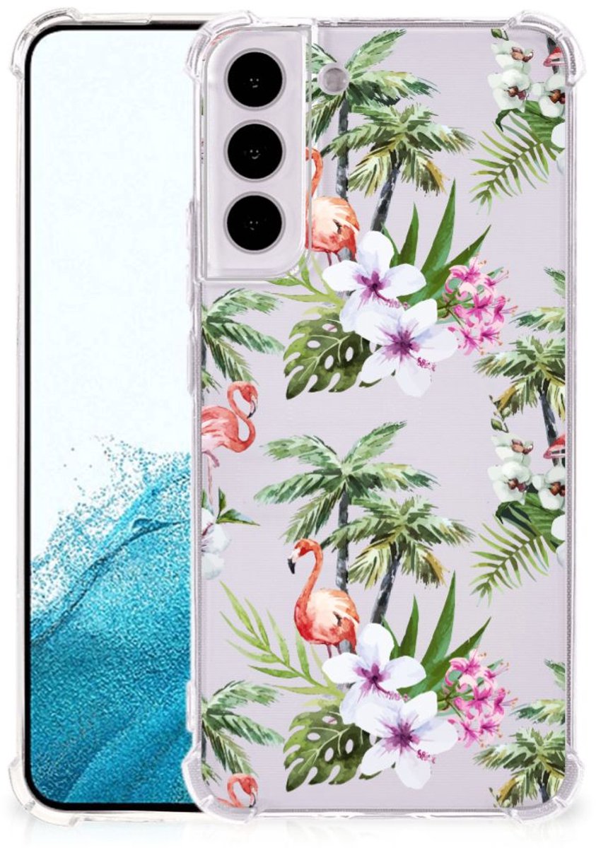 Samsung Galaxy S22 Plus Case Anti-shock Flamingo Palms