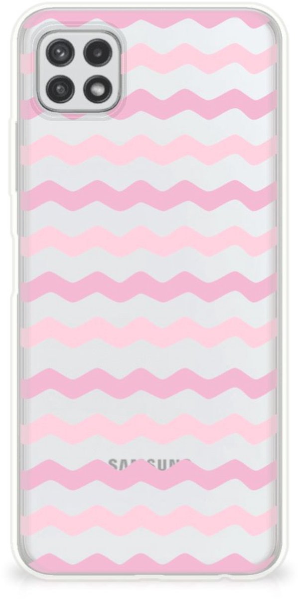 Samsung Galaxy A22 5G TPU bumper Waves Roze