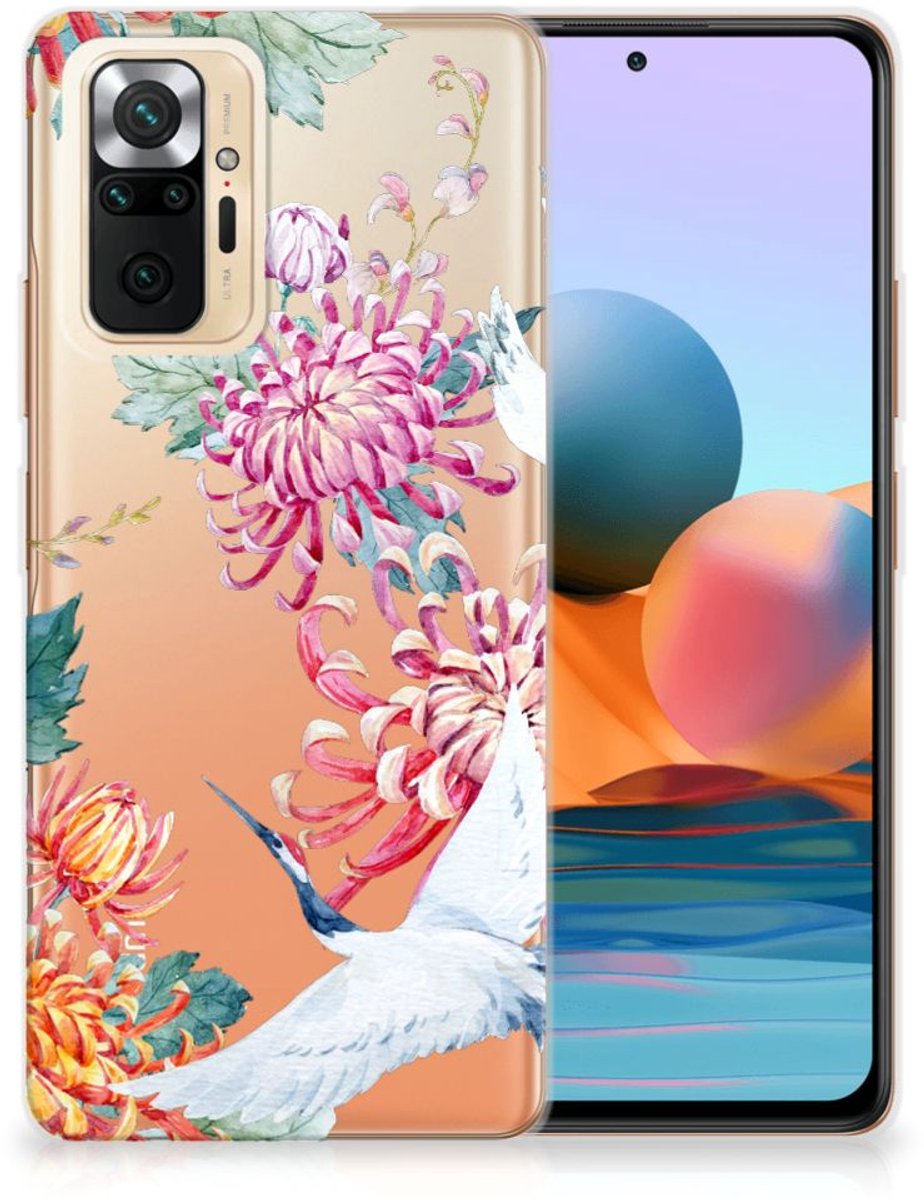 Xiaomi Redmi Note 10 Pro TPU Hoesje Bird Flowers