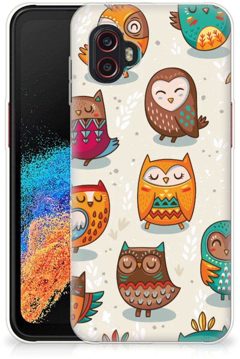 Samsung Galaxy Xcover 6 Pro TPU Hoesje Vrolijke Uilen