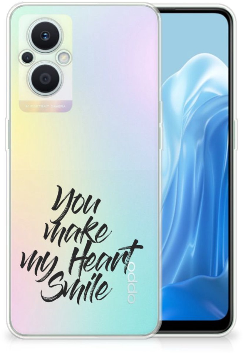 OPPO Reno8 Lite Siliconen hoesje met naam Heart Smile