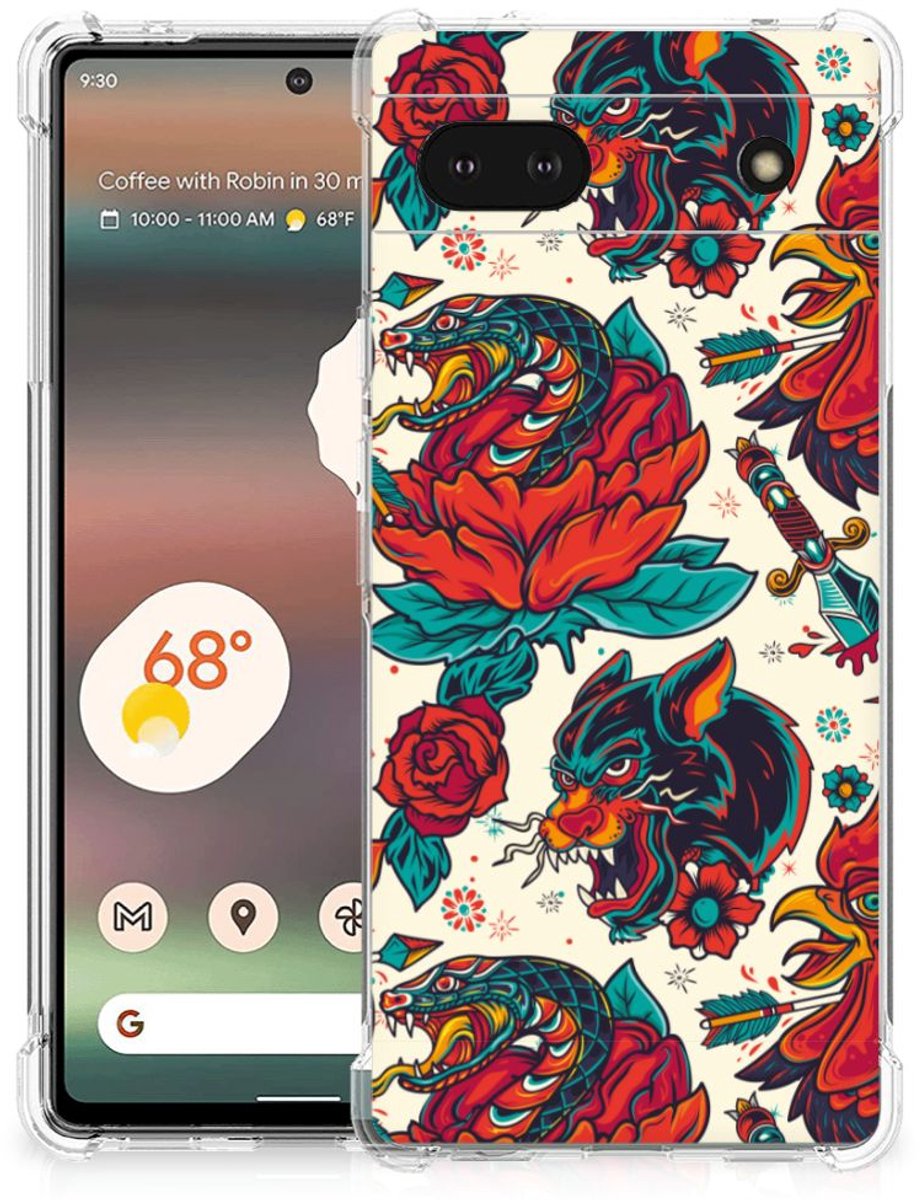 Anti-shock Hoesje met foto voor Google Pixel 6A Old Skool
