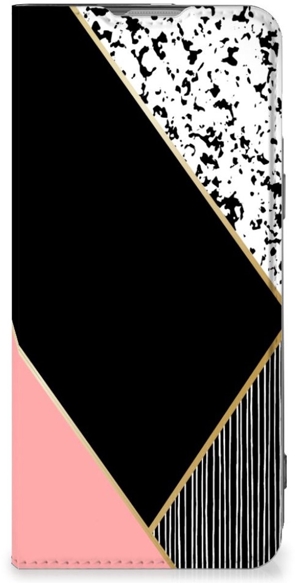 OnePlus Nord 2T Stand Case Zwart Roze Vormen
