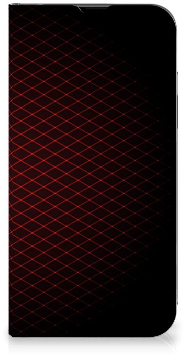 iPhone 13 Pro Max Hoesje met Magneet Geruit Rood