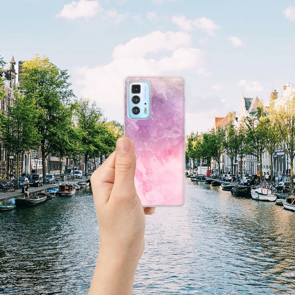 Hoesje maken Motorola Edge 20 Pro Pink Purple Paint