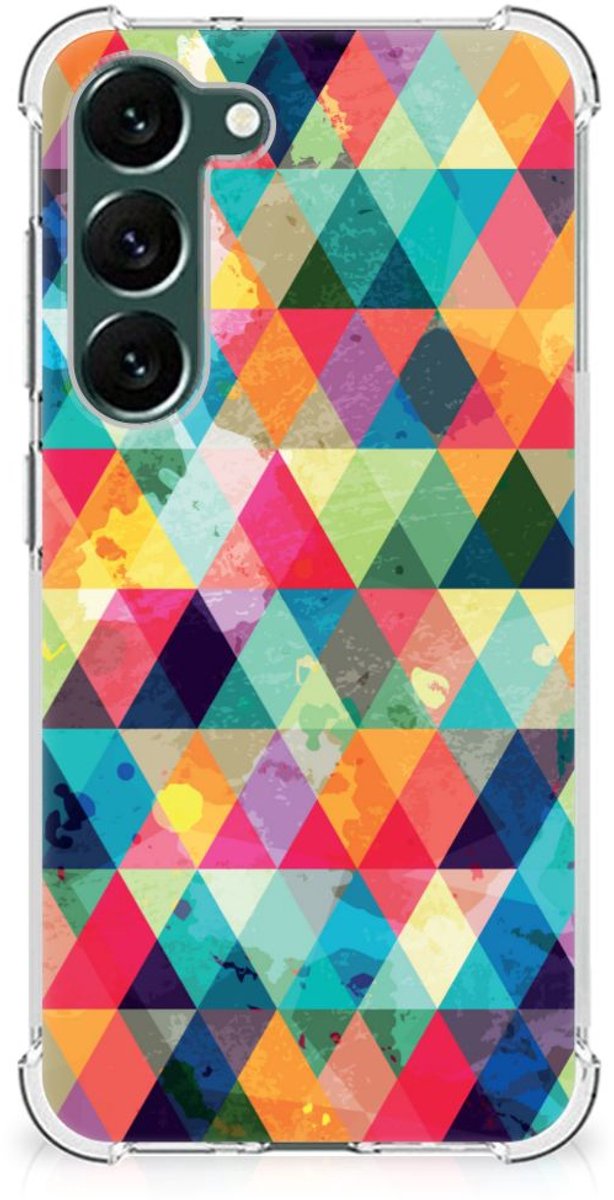 Samsung Galaxy S23 Plus Doorzichtige Silicone Hoesje Geruit
