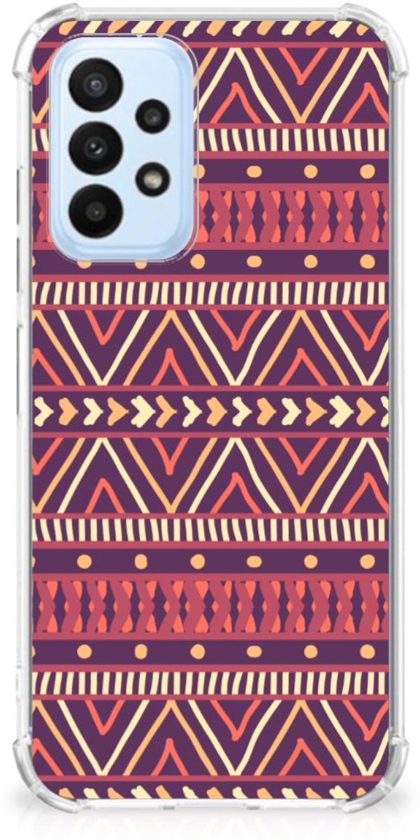 Samsung Galaxy A23 Doorzichtige Silicone Hoesje Aztec Paars