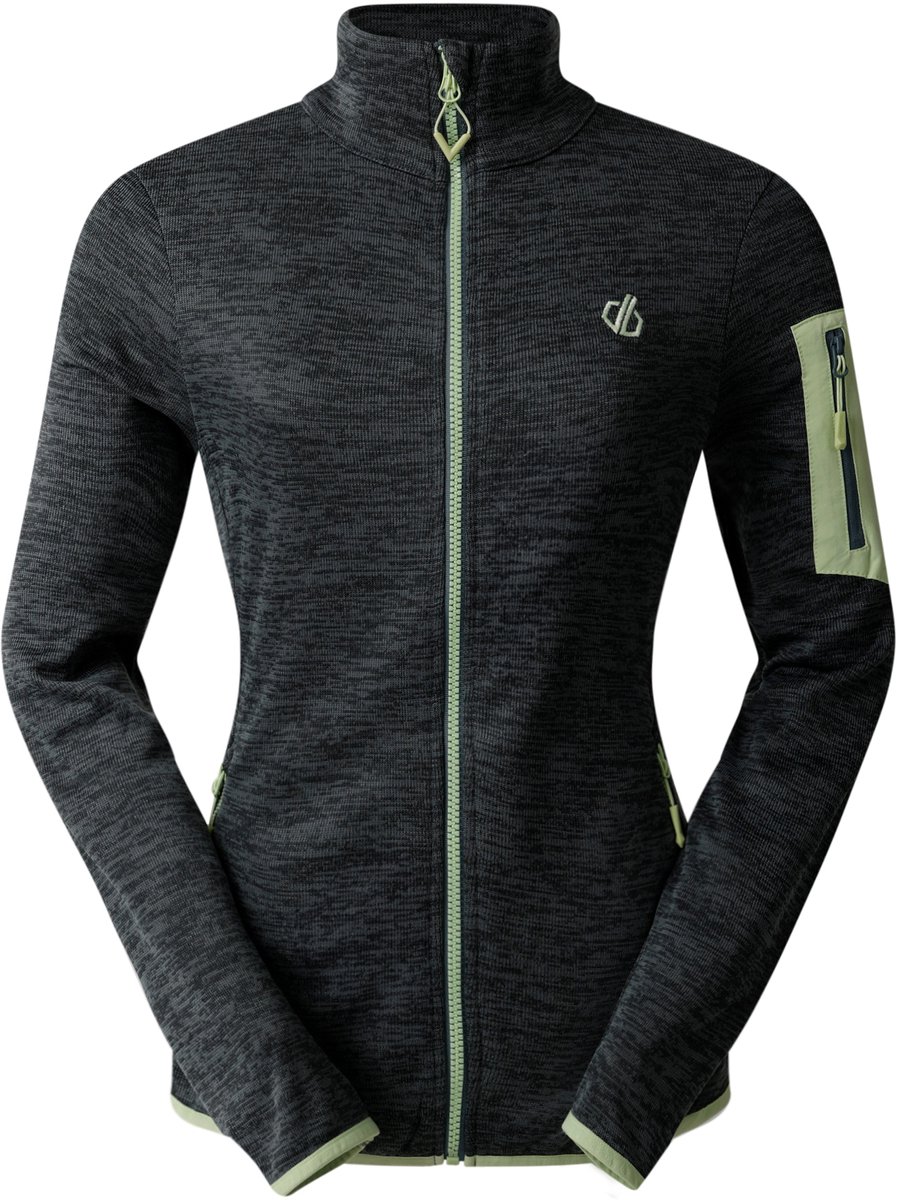 Fleece Skiën Dames Mock Collar Zippered Pockets Grijs